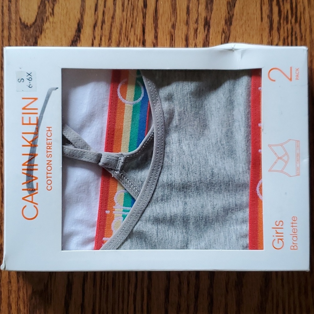 Calvin Klein 2Pack Logo Cotton Stretch Bralette Size Small